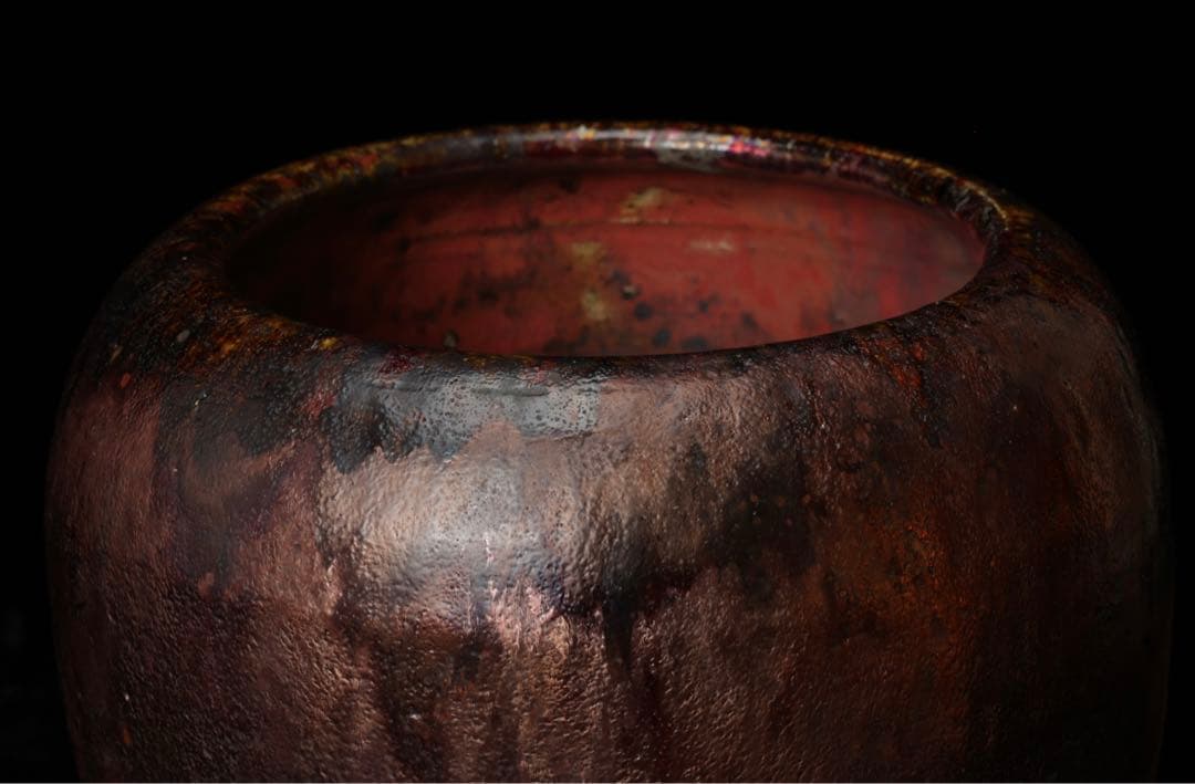 楽吉左衛門 楽焼 火鉢 手焙 高さ23㎝ 共箱付 茶道具 時代物 古美術 骨董品