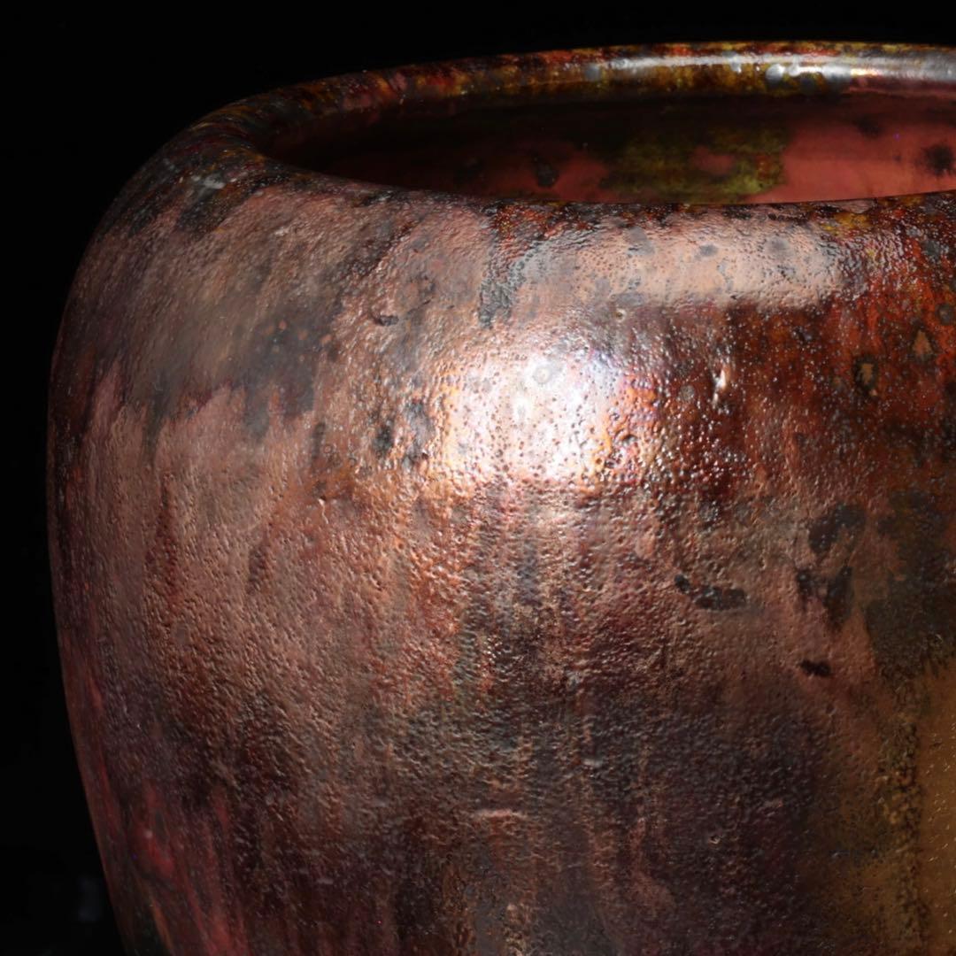 楽吉左衛門 楽焼 火鉢 手焙 高さ23㎝ 共箱付 茶道具 時代物 古美術 骨董品