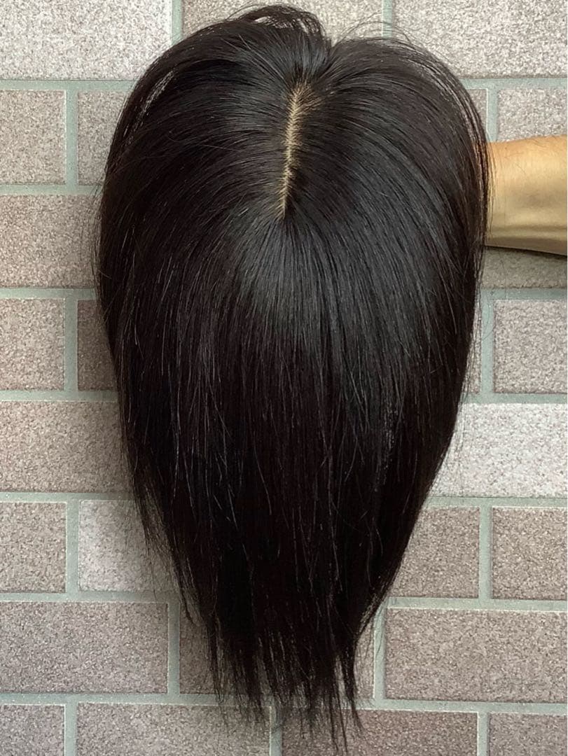 人毛100%総手植え 医療用 部分ウィッグ ヘアピース ブラックブラウン