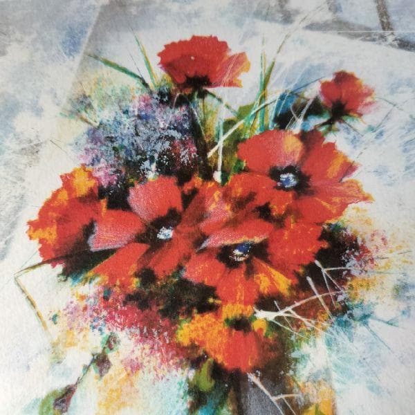 フランス作家 レイモン・プーレ 作 赤いブーケ139/250部 限定 リトグラフ