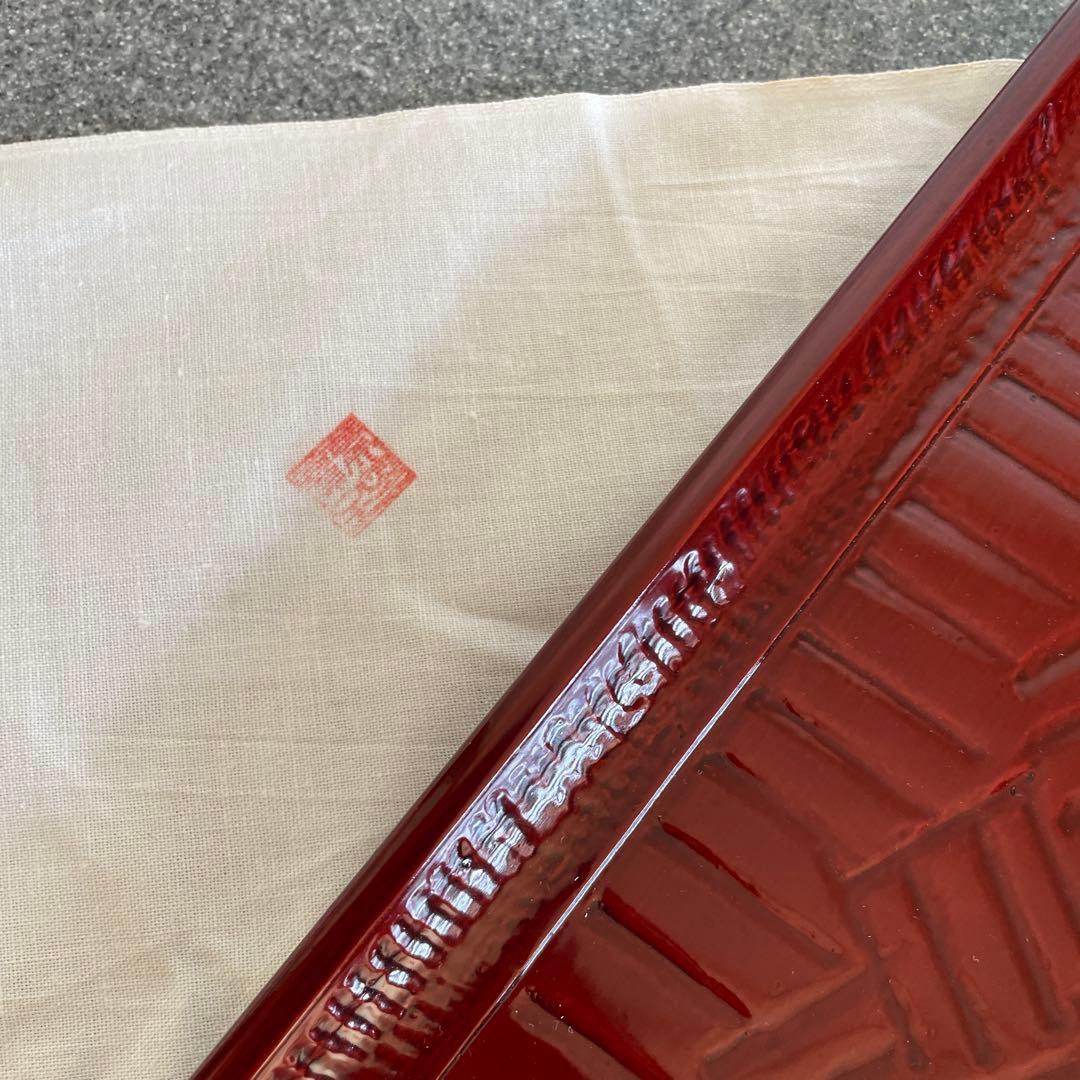 煎茶盆　　後藤盆　　木箱付き 後藤塗　　伝統工芸品