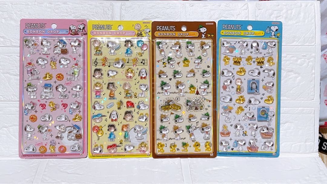 【正規品】ボンボンドロップシール PEANUTS 4枚セット