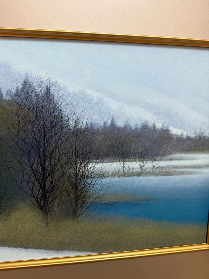 河本正　【早春】　日本画　送料込み1209