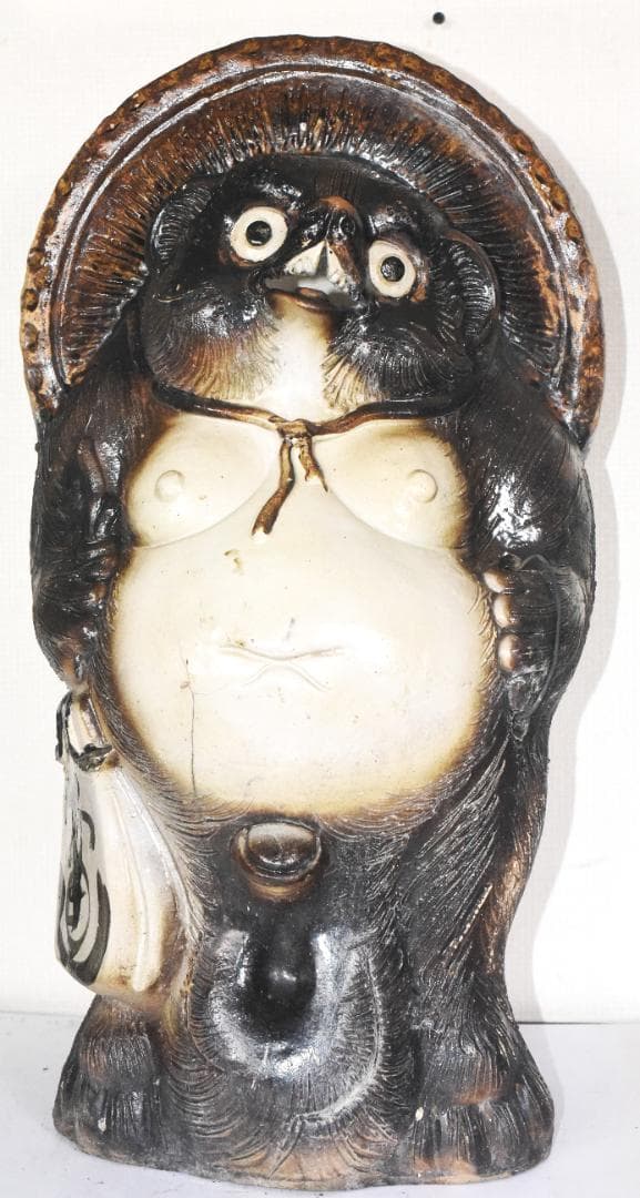 た*ち様 タヌキの置物　信楽焼 67ｃｍ　●2503033