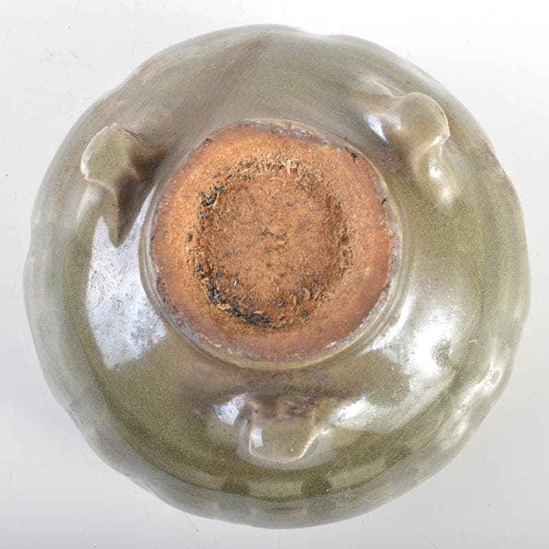 中国　龍泉窯青磁　刻線文　三足香炉　C　R6858E