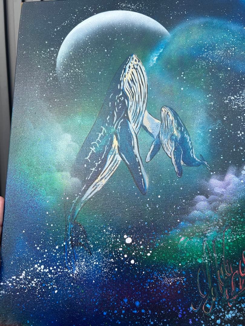 スプレーアートエデンF 6サイズ　キャンバス原画黒額付き