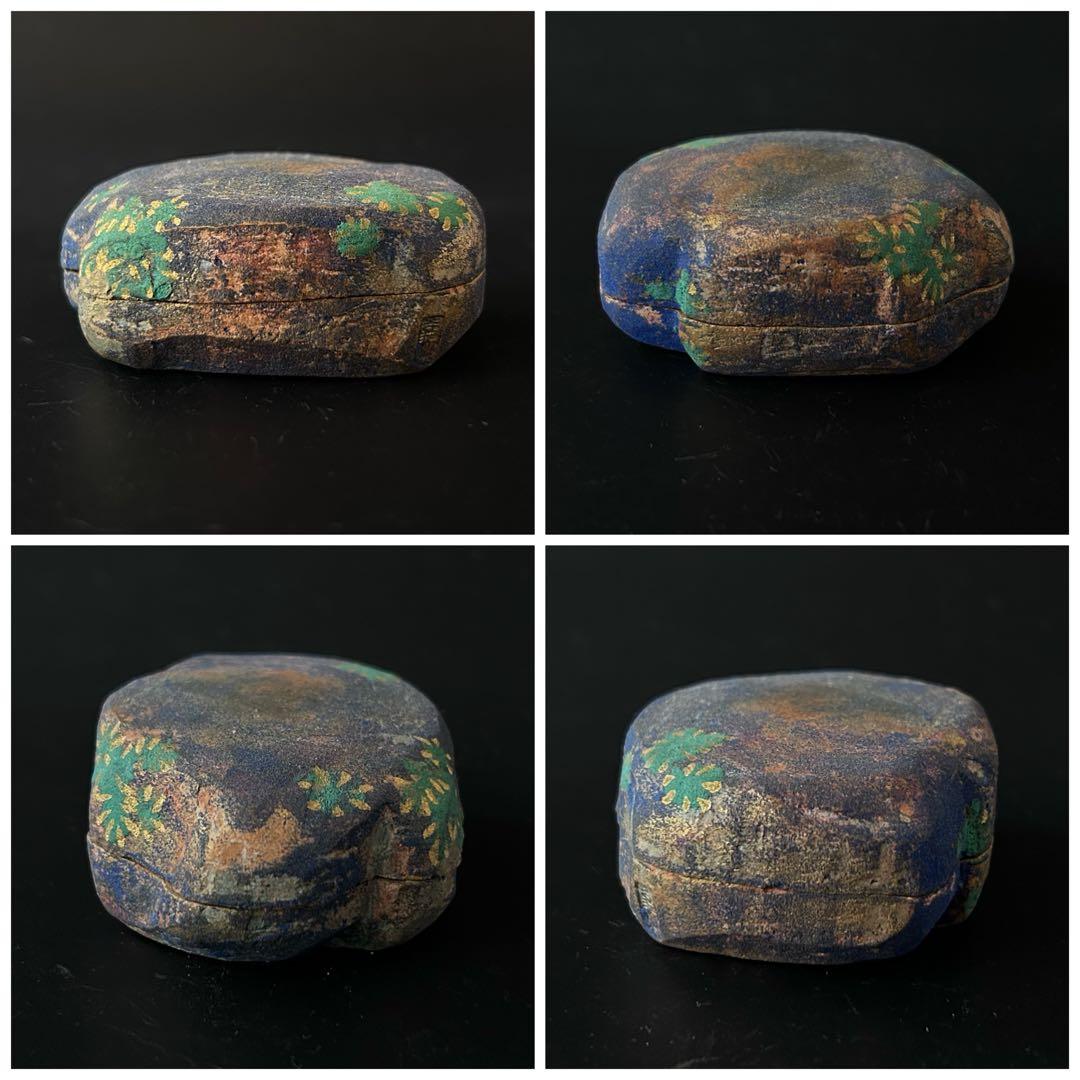 茶道具　さざれ石　香合　人形屋　大島嘉楽　共箱　古稀　伏見人形　祝事　茶会　正月