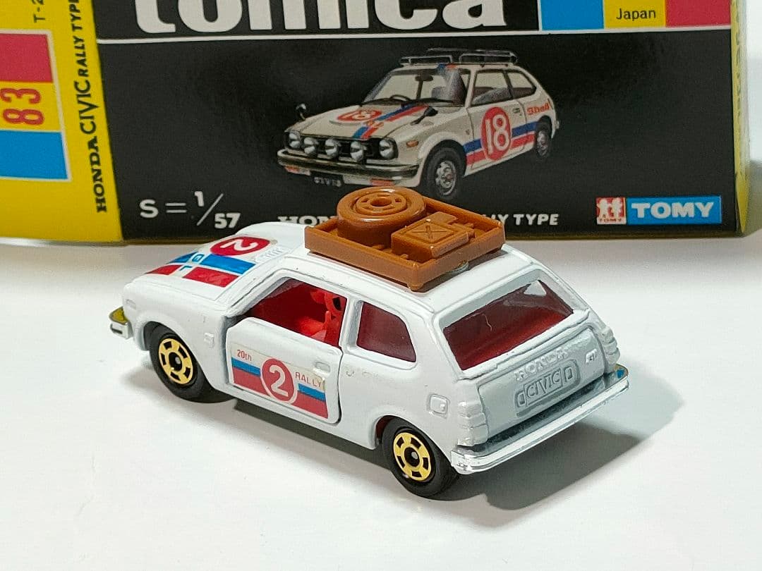 黒箱トミカ 83　ホンダシビックGLラリータイプ　美品　日本製　デッドストック