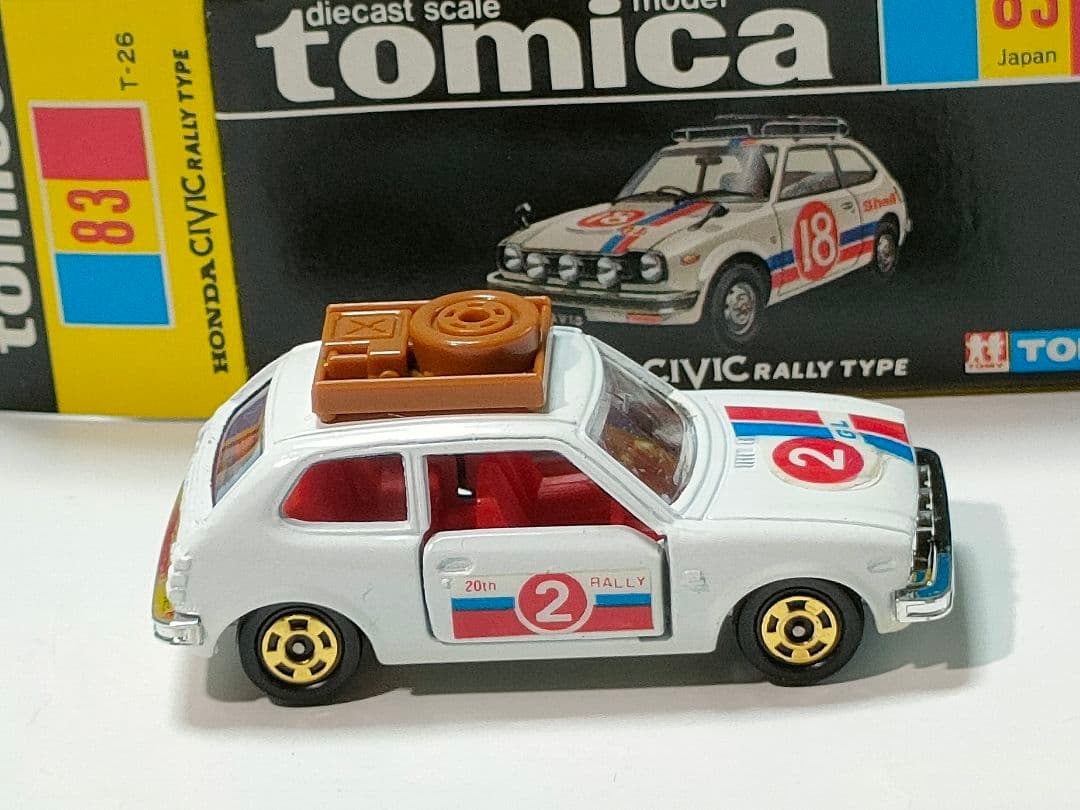 黒箱トミカ 83　ホンダシビックGLラリータイプ　美品　日本製　デッドストック
