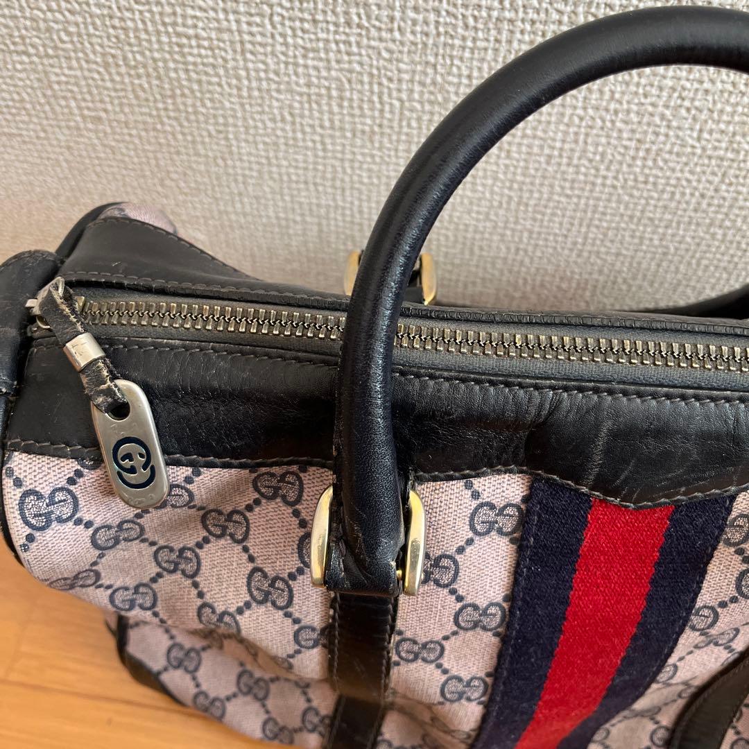 OLD GUCCIグッチボストンバッグ GGパターン柄MADE IN ITALY