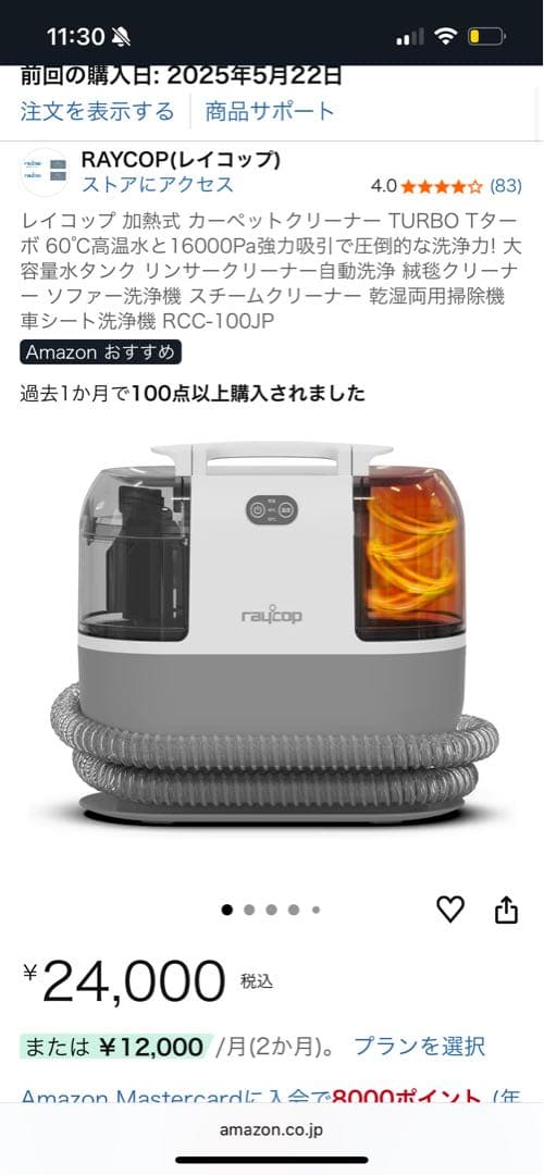 raycop スチームクリーナー 本体