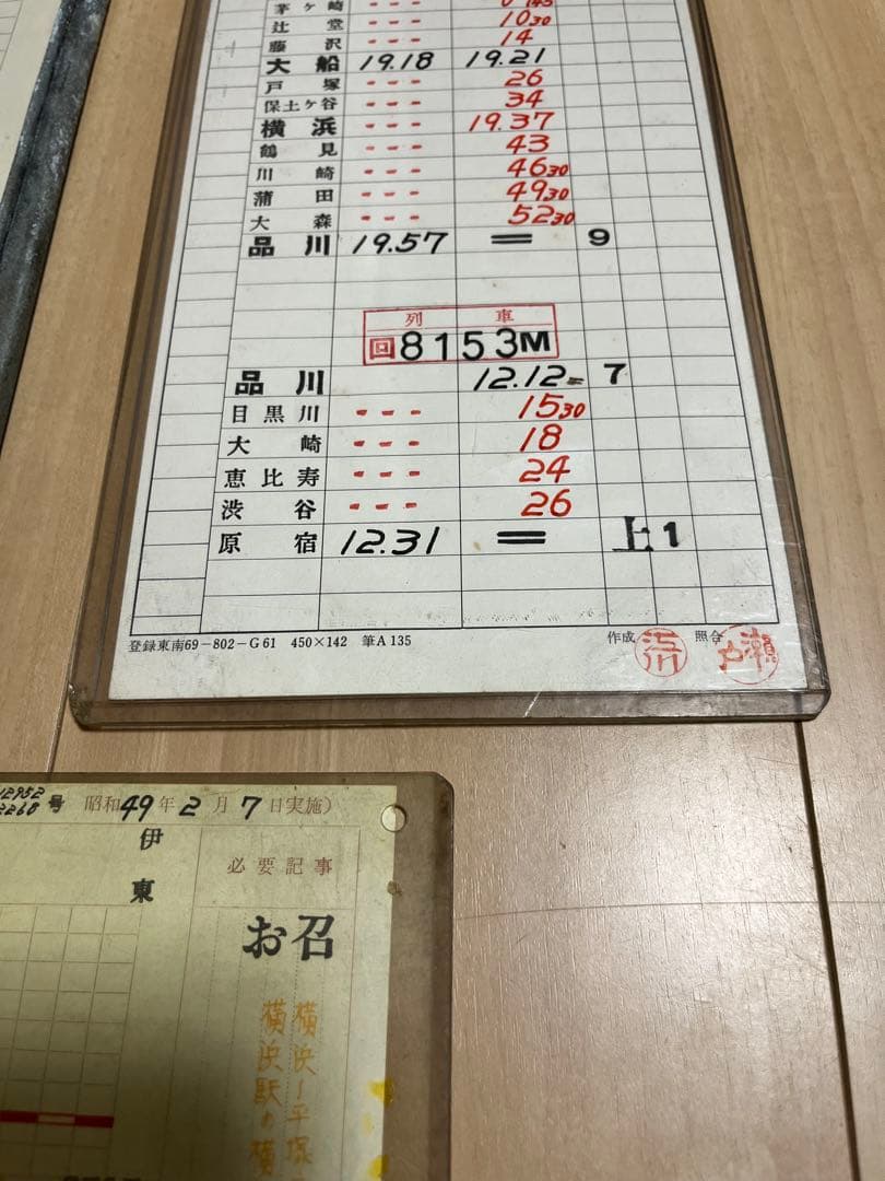 【レア】お召し列車　時刻表&電車運転士仕業票　昭和49年　当時物