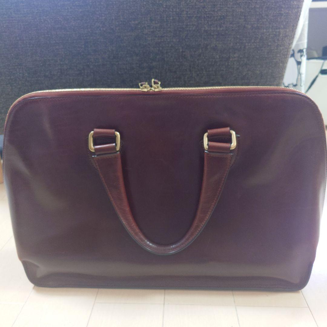 【美品】 GANZO GUD ブリーフケース カーフレザー ボルドー　保存袋付