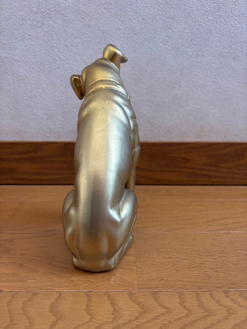 《 レア‼️ 》ビクター犬　陶器製 金色