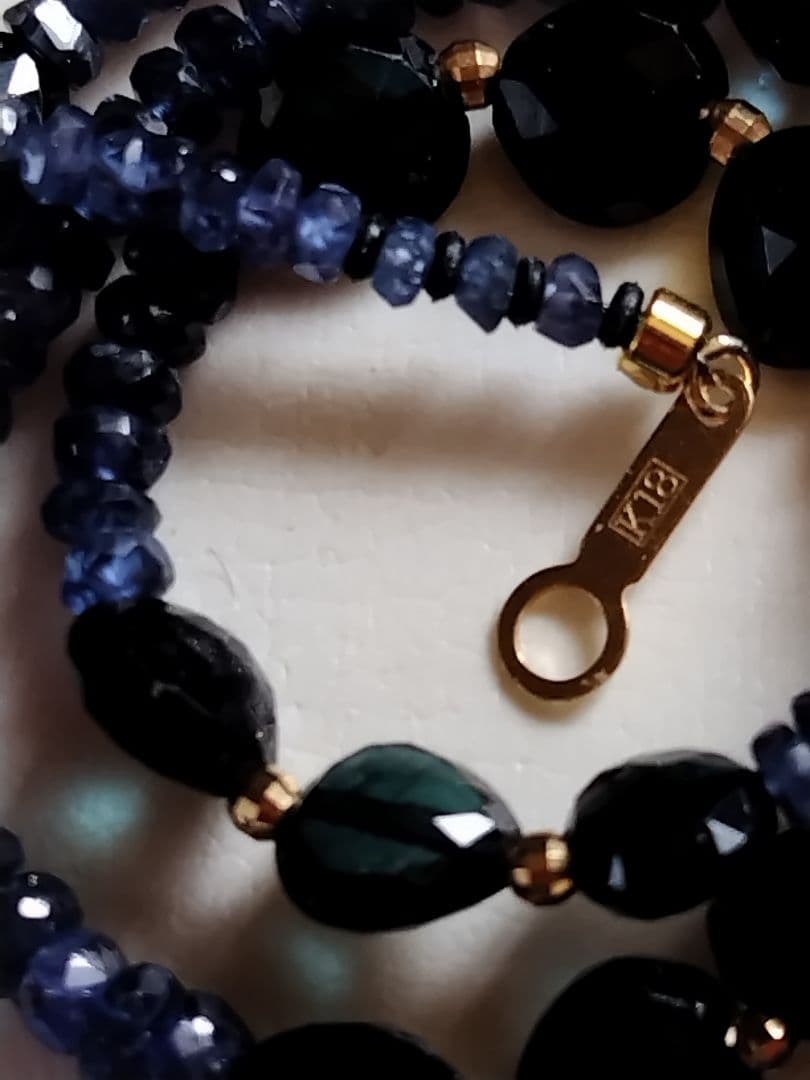 K18 ２種類の、サファイア　ネックレス