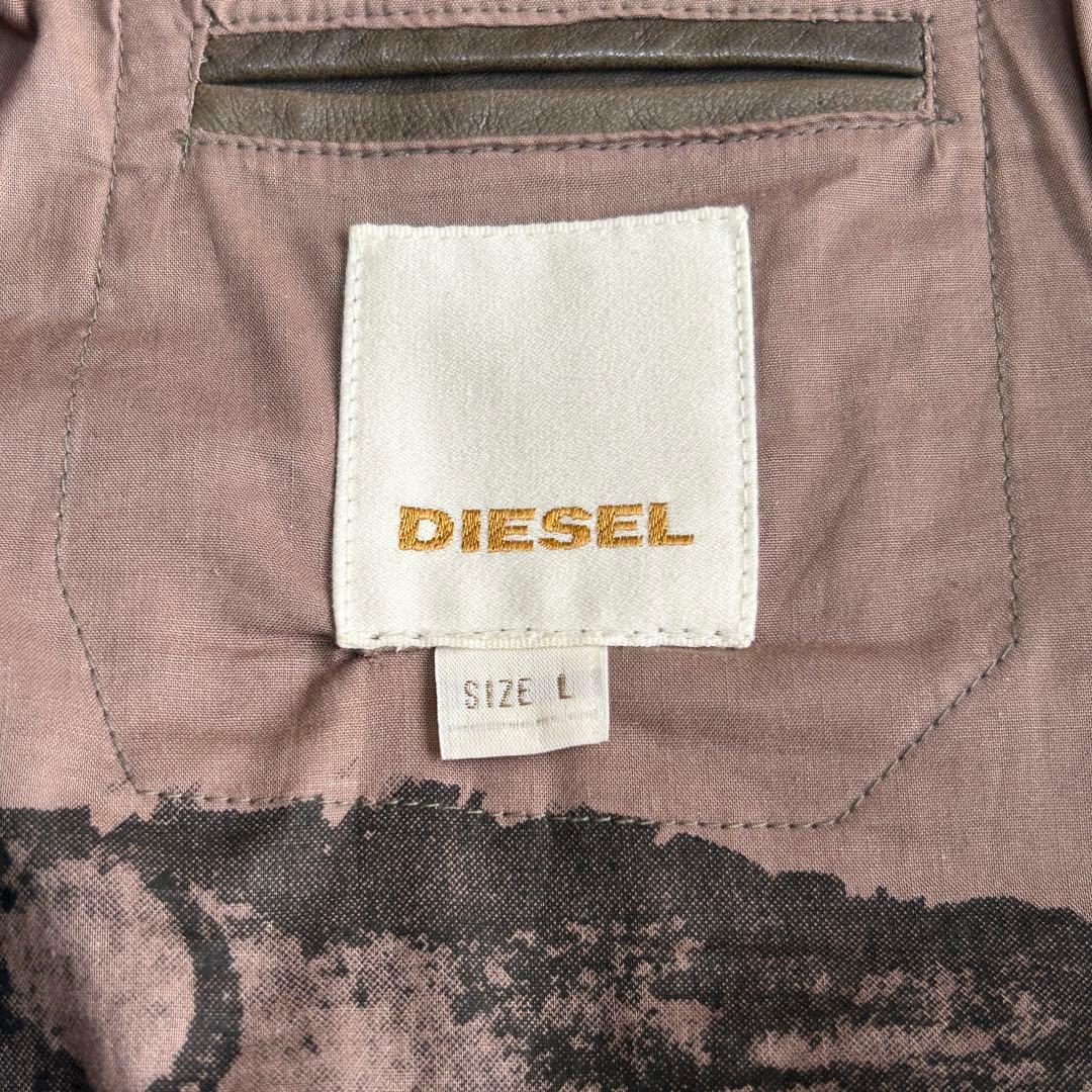 ま*l様 ディーゼル 羊革レザー シングルライダース ジャケット L レーシング