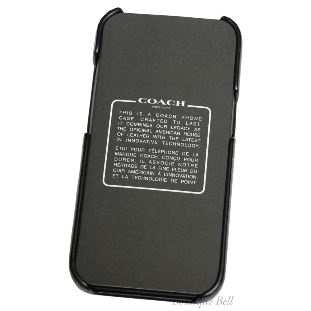 【コーチ】シグネチャー PVC iPhone15 ケース チャコールグレー