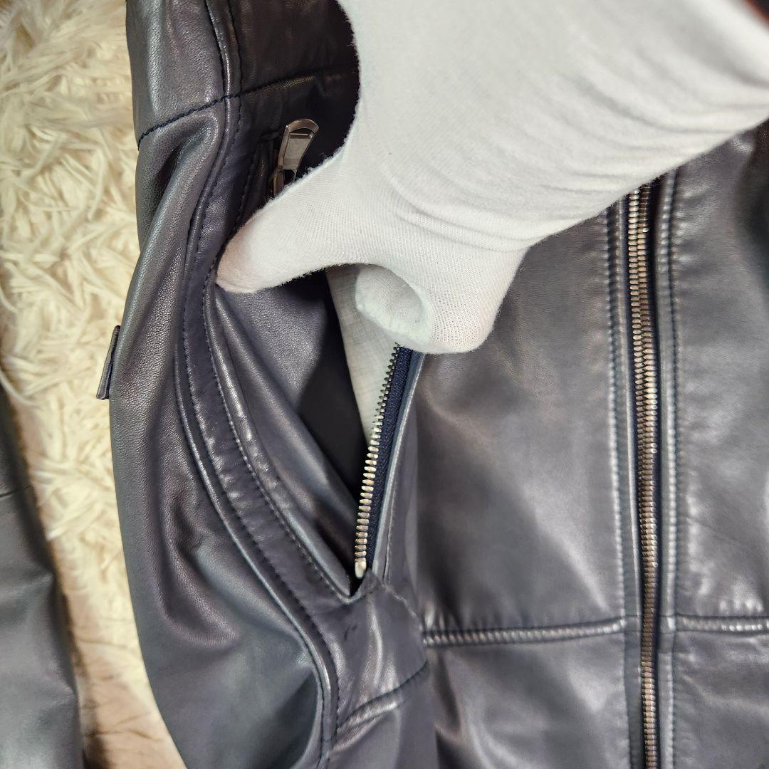 超高級 ブルネロクチネリ シングルライダース ラムレザー ダブルジップ M