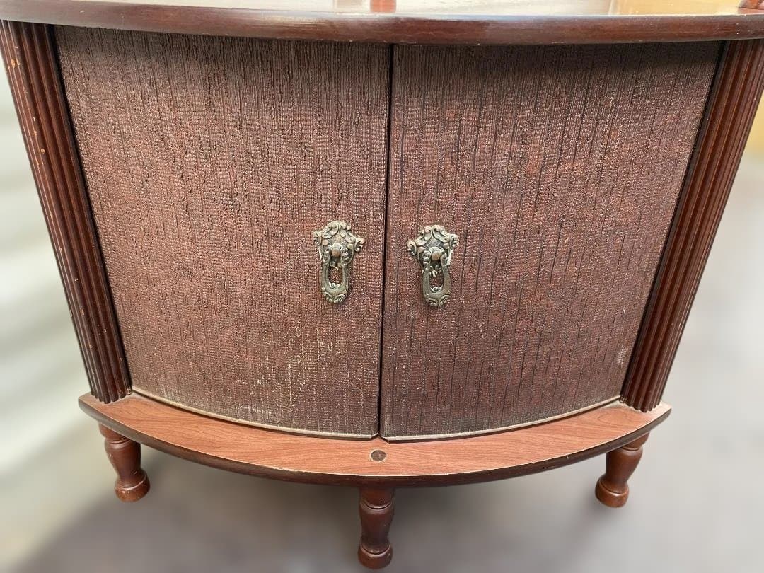 昭和 レトロ 家具 三角形 コーナー キャビネット コーナーラック 戸棚 ラック