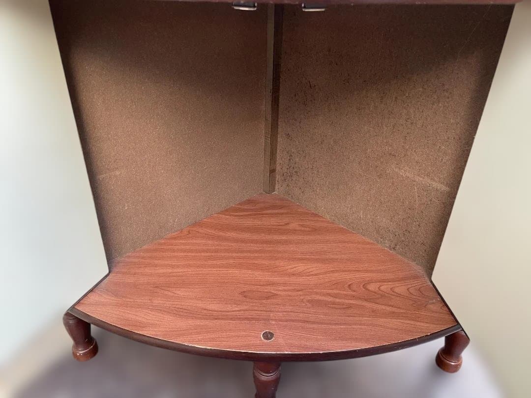 昭和 レトロ 家具 三角形 コーナー キャビネット コーナーラック 戸棚 ラック