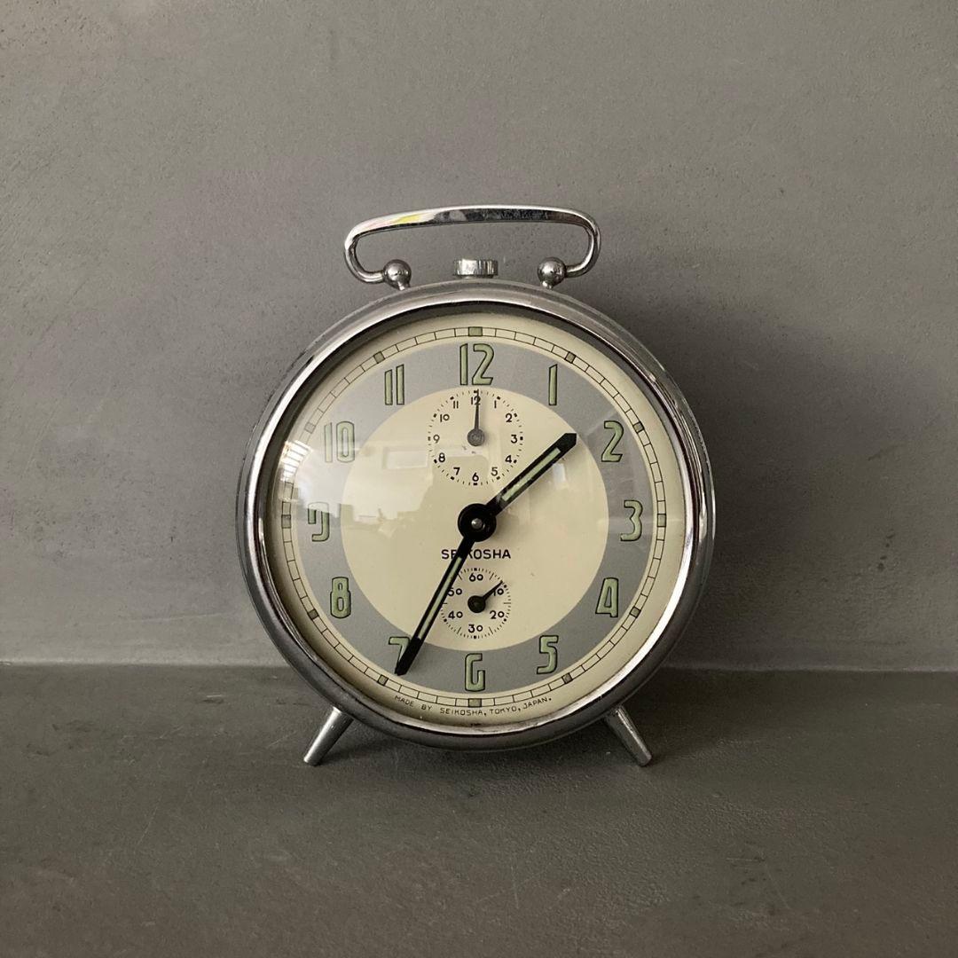 SEIKO 精工舎 アンティーク 置き時計 ニューコロナ クローム 夜光
