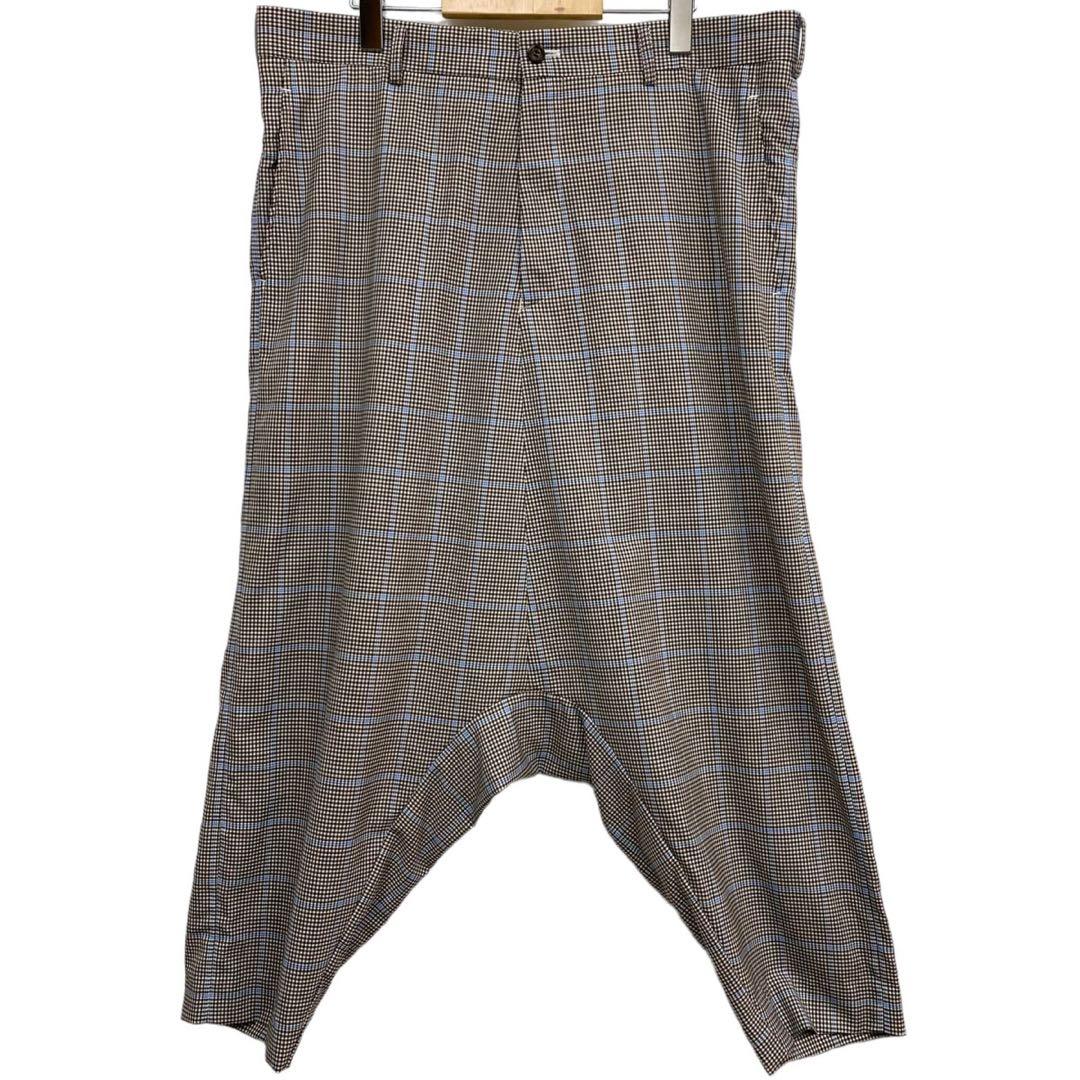 COMME des GARÇONS HOMME PLUS茶チェックサルエルパンツ