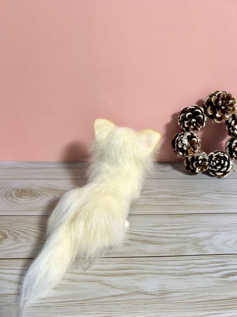 羊毛フェルト　にこにこチワワちゃん　ロングコートチワワ　no.20