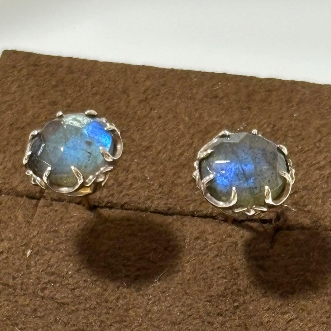アガット シルバー ラブラドライト ピアス