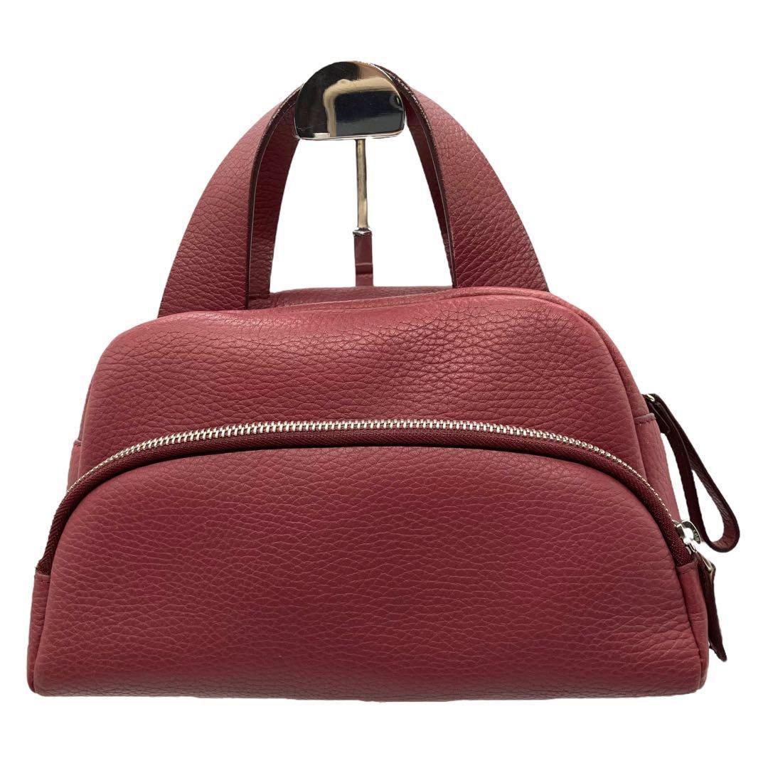 良品 2009 MAURO GOVERNA ハンドバッグ 2way 紫ピンク