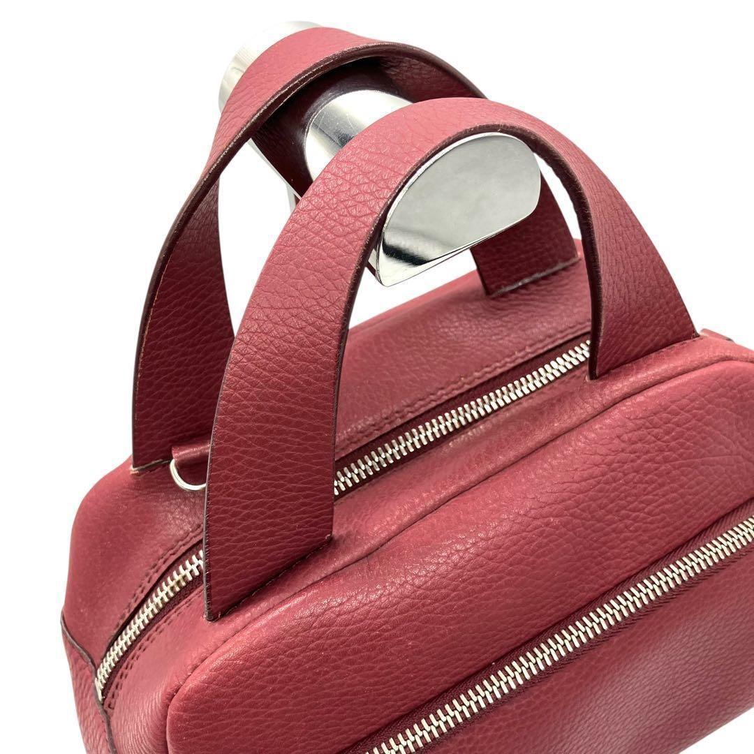 良品 2009 MAURO GOVERNA ハンドバッグ 2way 紫ピンク