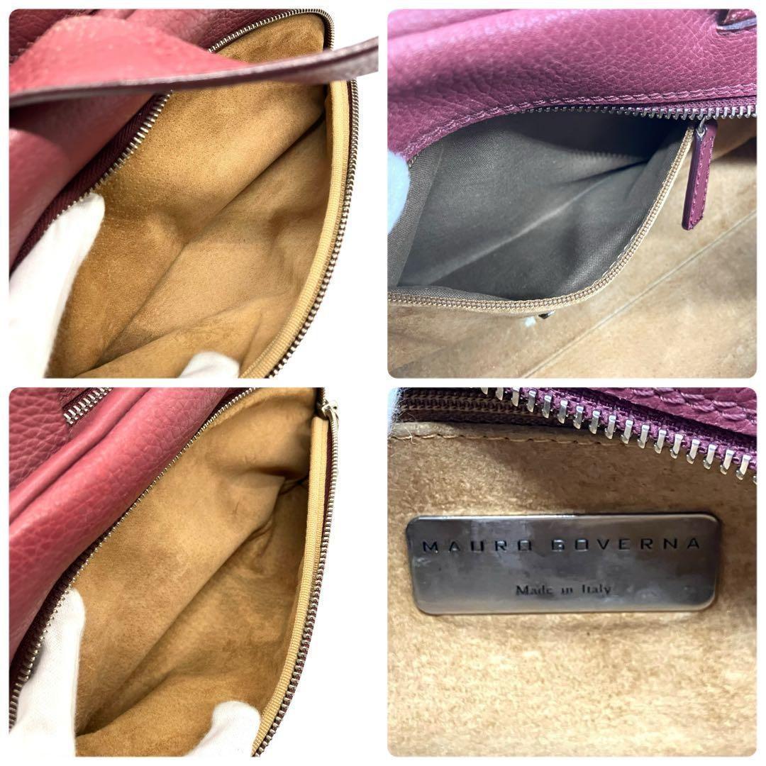 良品 2009 MAURO GOVERNA ハンドバッグ 2way 紫ピンク