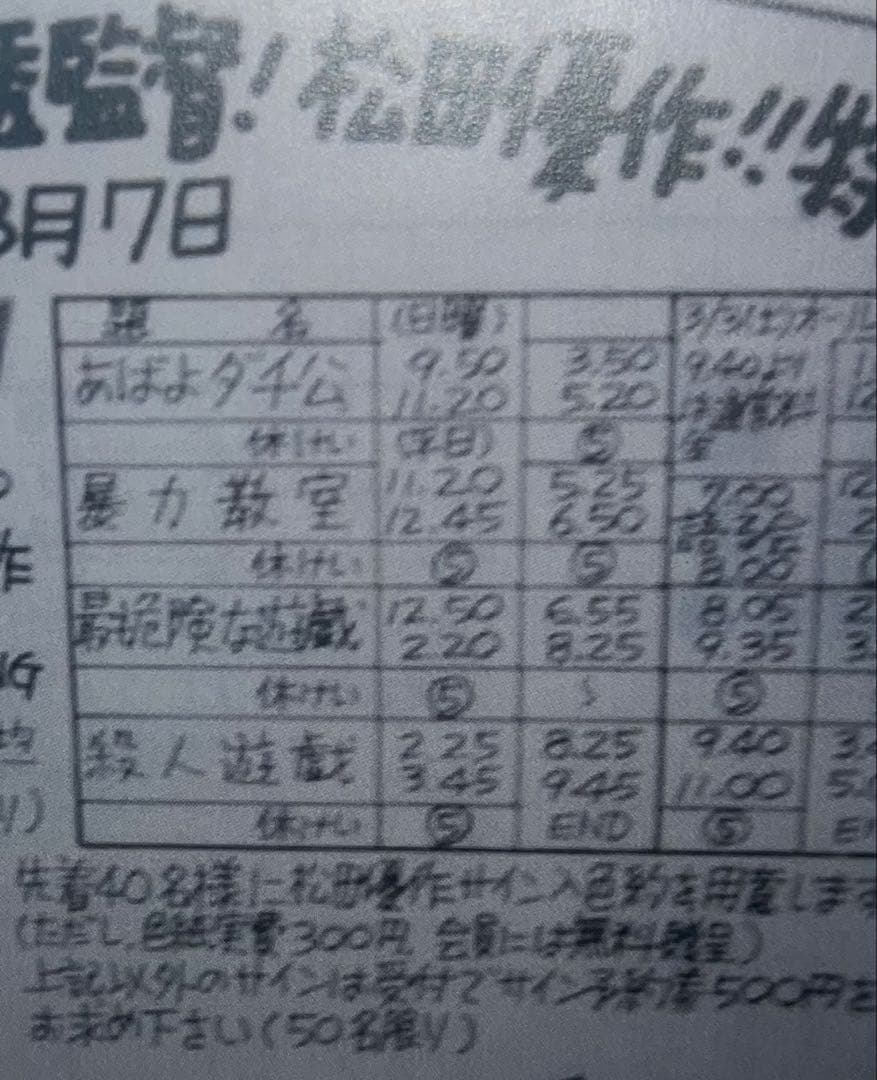 松田優作 直筆サイン色紙