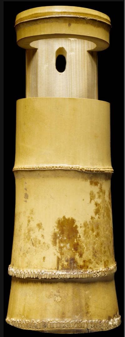 す*ん様 名家　十三代 黒田正玄 鵬雲斎書 花押 茶道具 共箱付 竹一重切花入