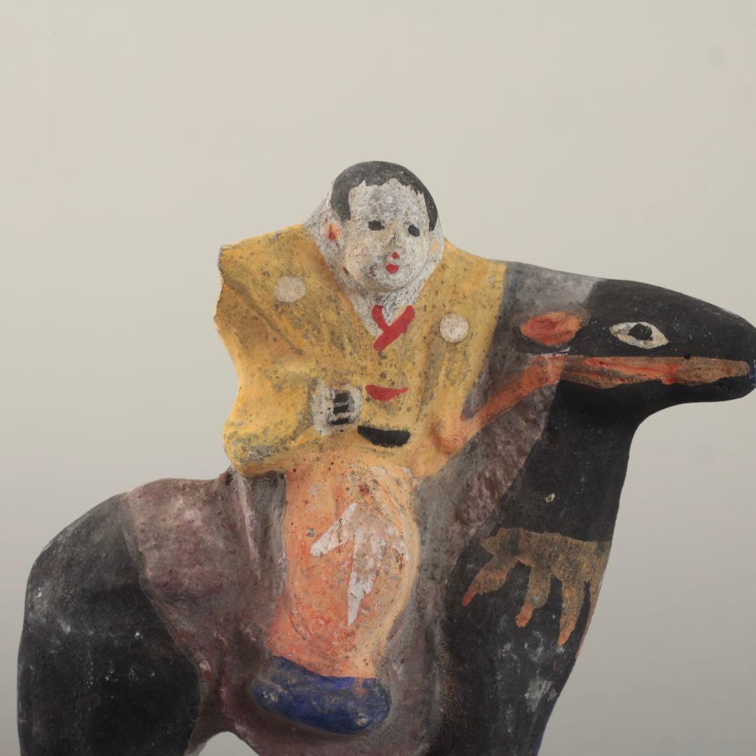 大和出雲人形 馬乗り小姓 土人形 民芸 郷土人形 郷土玩具 古道具 アンティーク