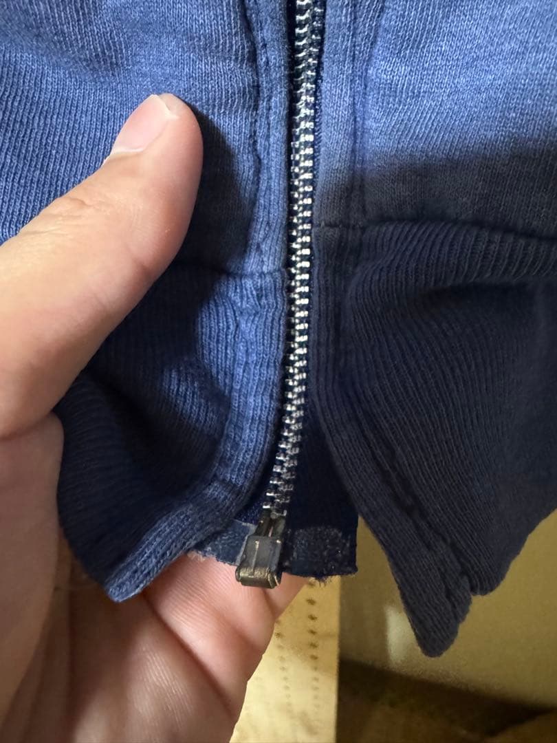 60s ジップパーカーヴィンテージ　ナス紺フェード　TALONジップ裏サーマル