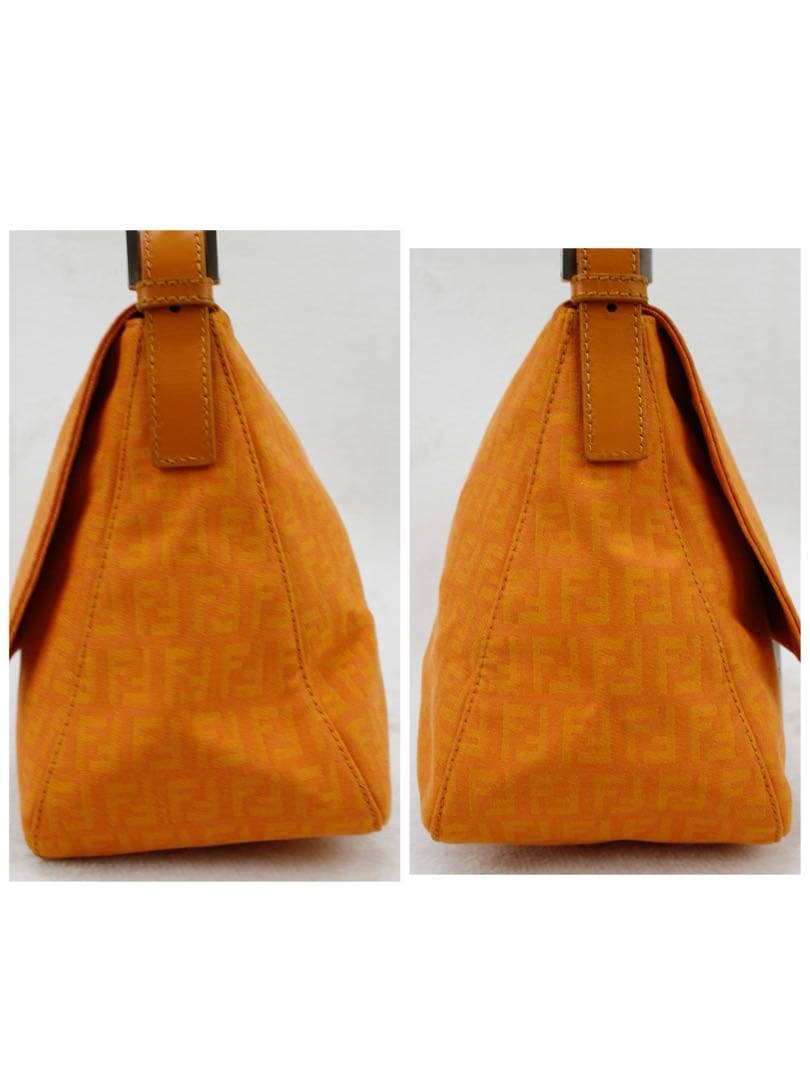 レア色　Fendi FFロゴ マンマバケット　オレンジショルダーバッグ