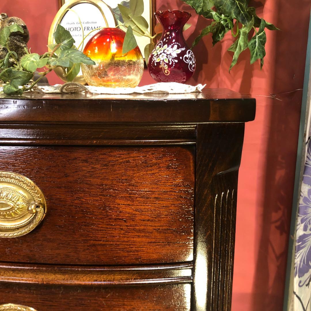 ヴィンテージ US アンティーク　３段　コンパクト　アクセント　キャビネット