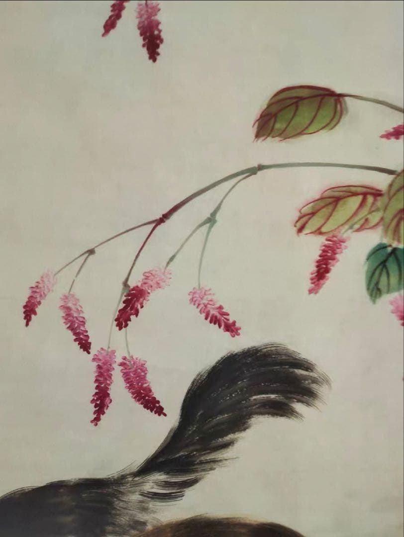 郎世寧 双猫図 中堂掛軸 宣紙 手工表装 可愛い猫と錦鯉 鑑賞用 170×70