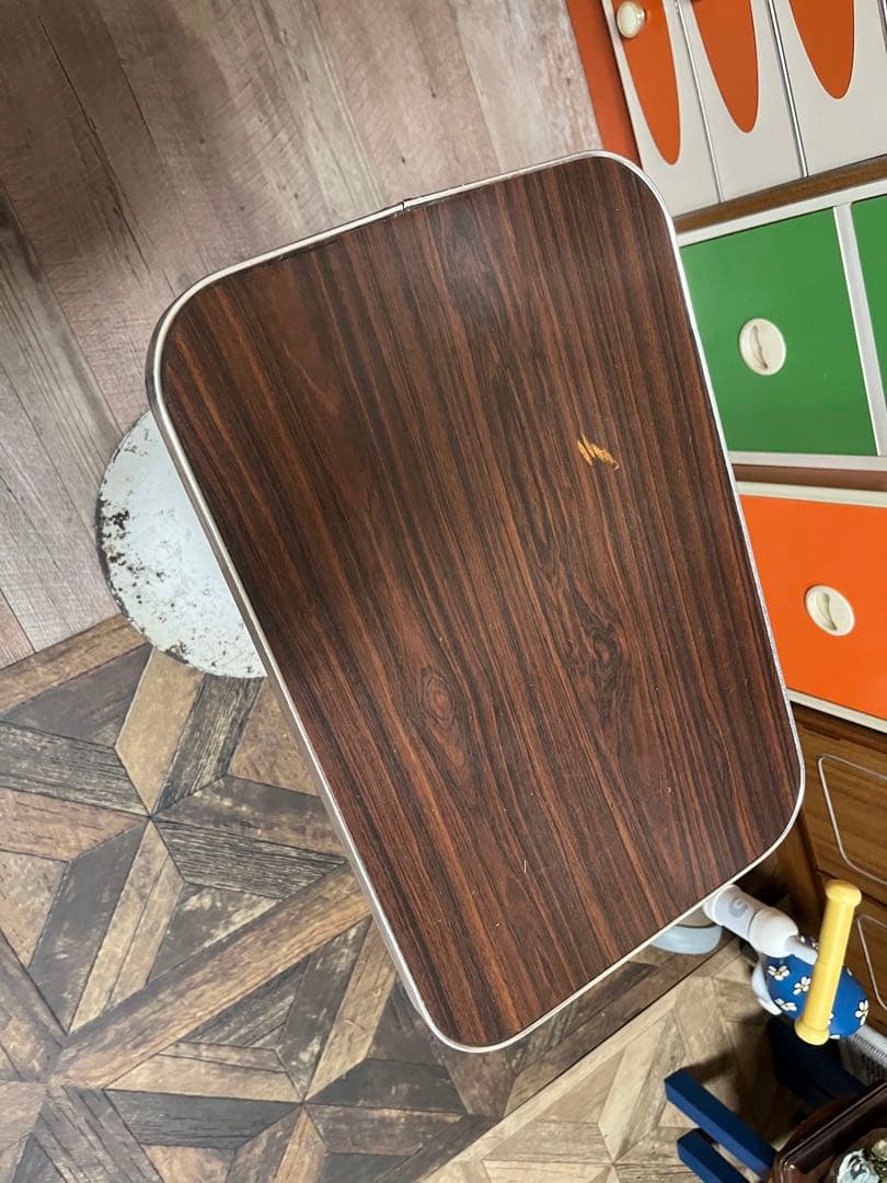 サイドテーブル セット インテリア 昭和レトロ 当時物 アンティーク 鉄脚