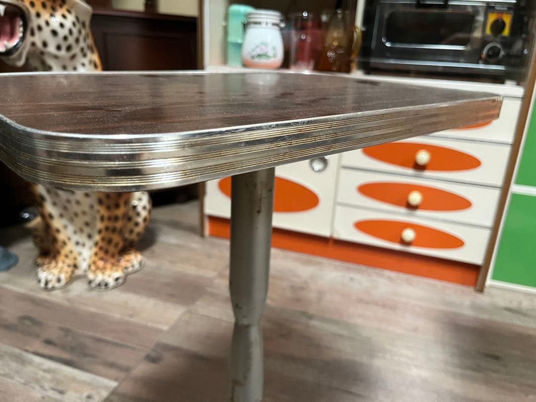 サイドテーブル セット インテリア 昭和レトロ 当時物 アンティーク 鉄脚