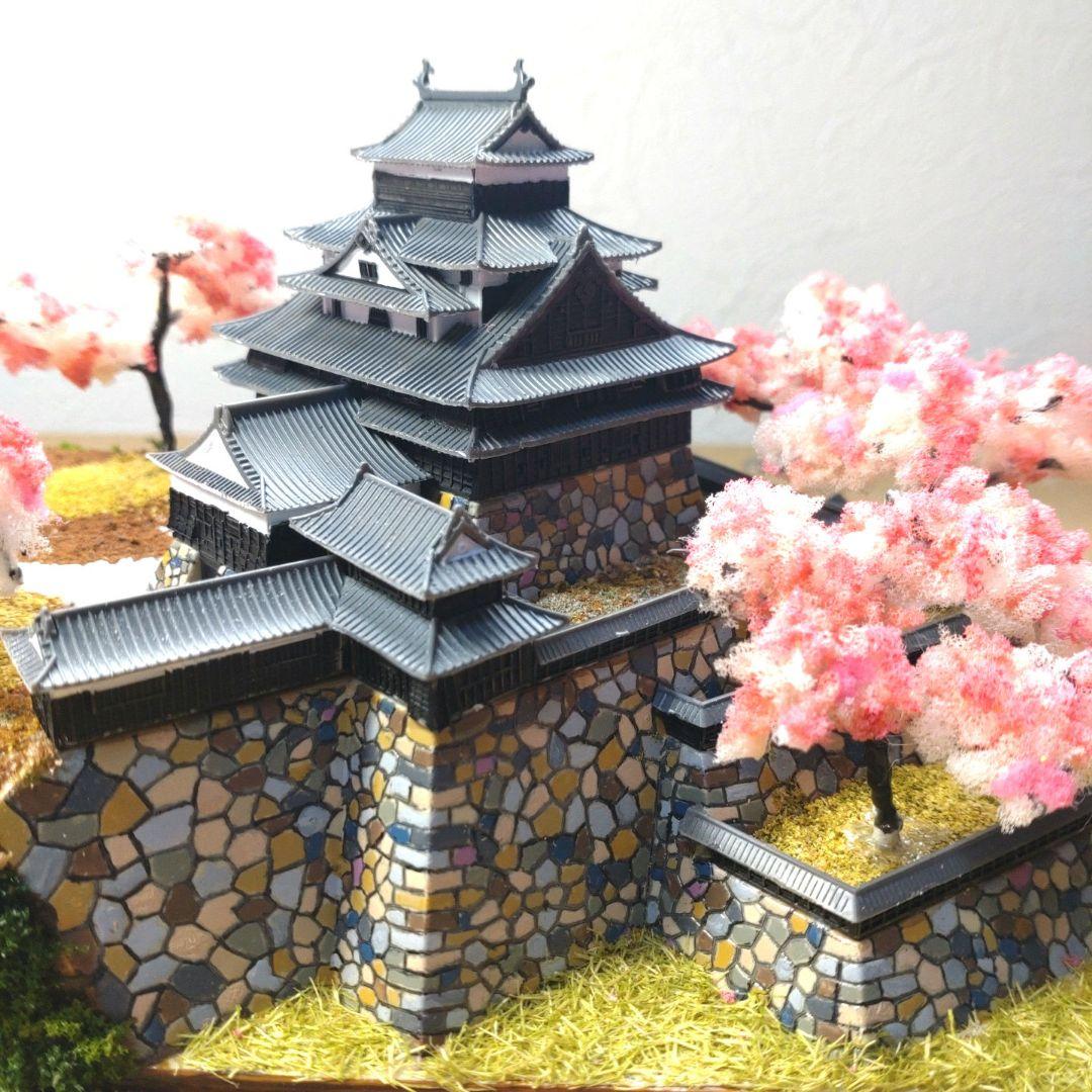 松江城　プラモデル　組立済完成品　桜バージョン