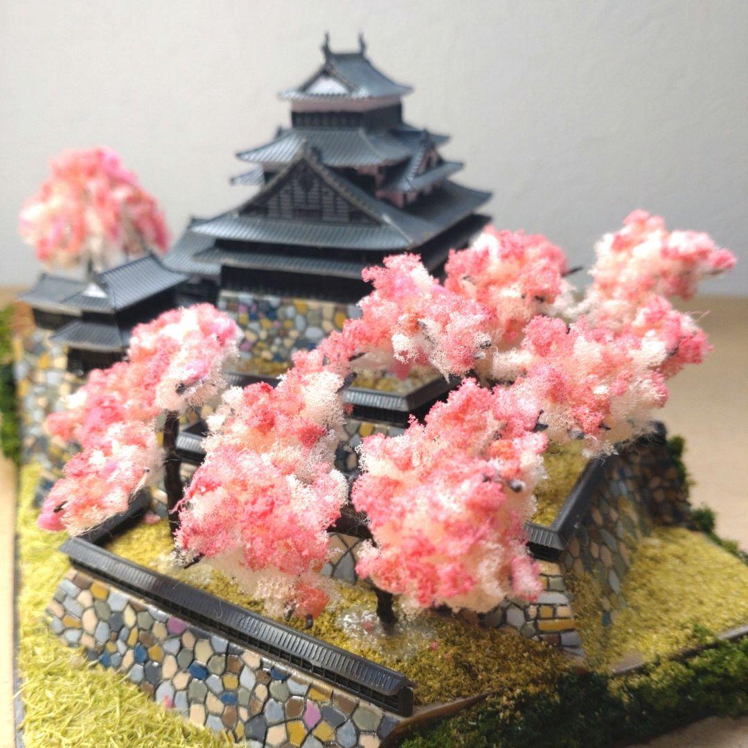 松江城　プラモデル　組立済完成品　桜バージョン