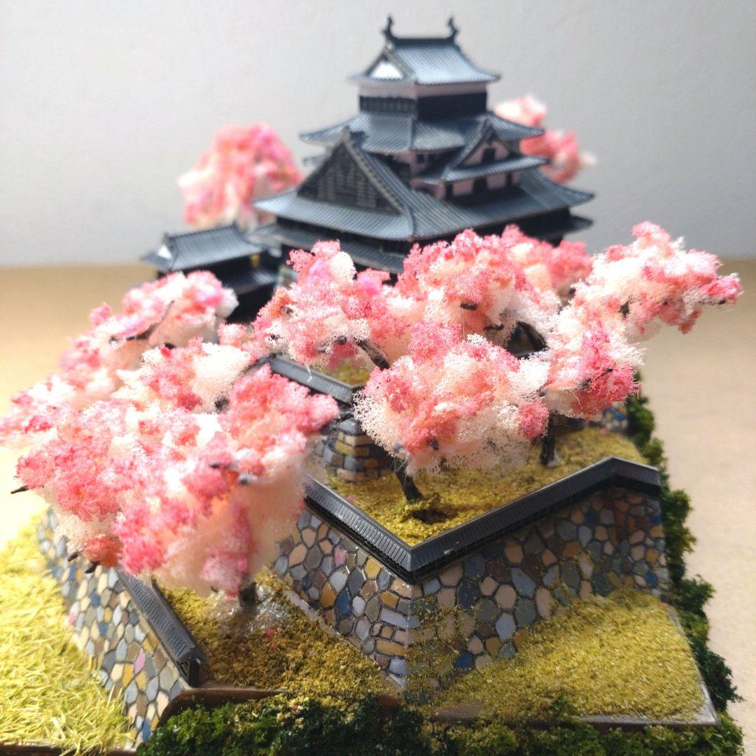 松江城　プラモデル　組立済完成品　桜バージョン
