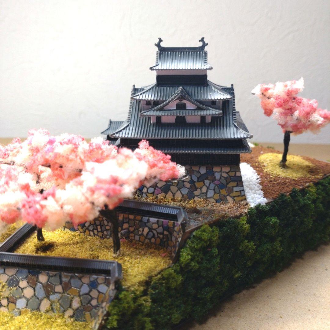 松江城　プラモデル　組立済完成品　桜バージョン