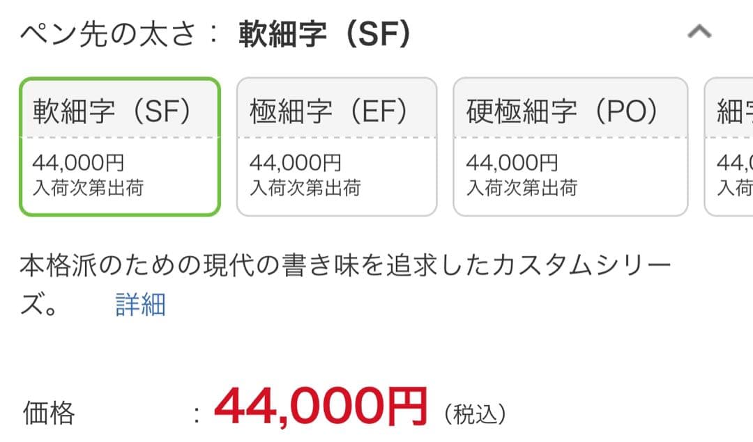 PILOT 万年筆　カスタム743 ブラック インクカートリッジ付き