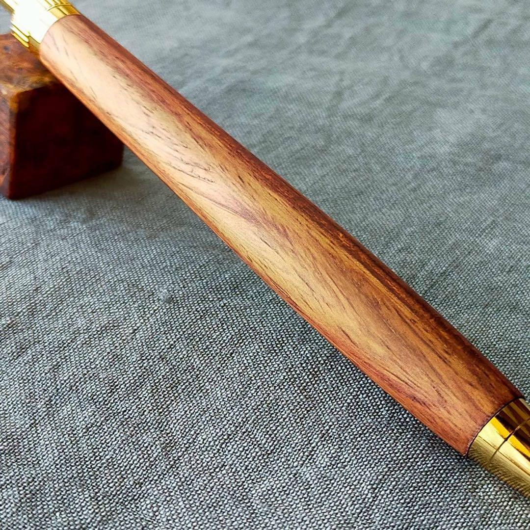 越南黄花梨　ハンドメイド　木軸ボールペン　G2　天然木　ゴールド