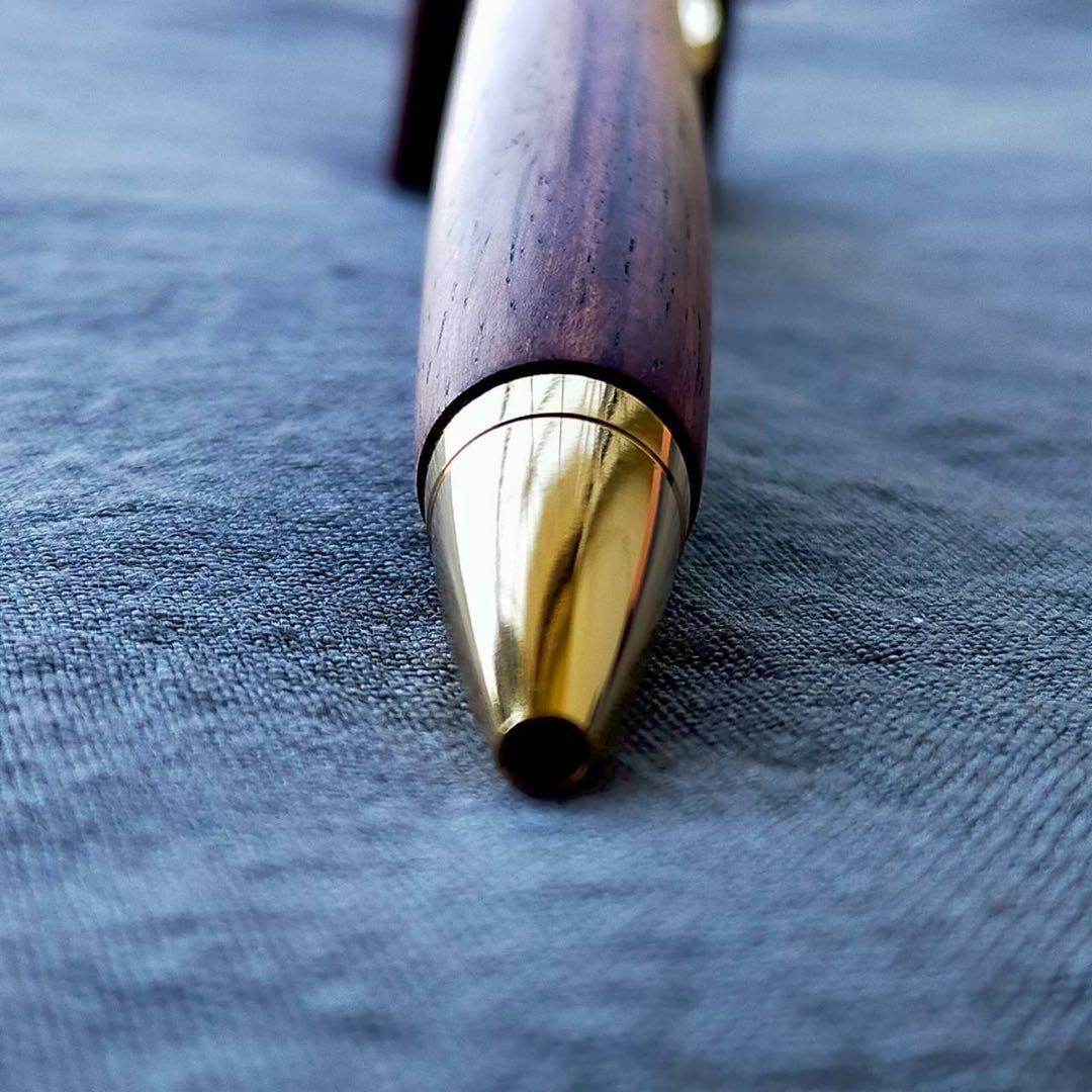 越南黄花梨　ハンドメイド　木軸ボールペン　G2　天然木　ゴールド