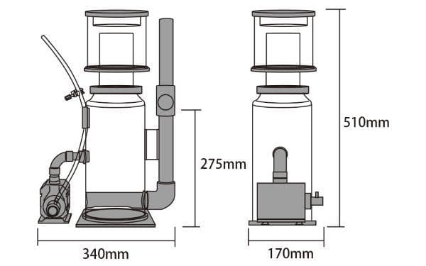 HS-850 プロテインスキマー Aqua Beeポンプ付き 内部式 50Hz