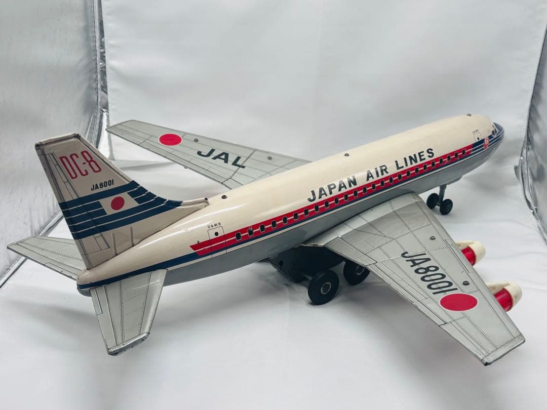 t*t様 野村トーイ当時物特大ブリキ日本航空ダグラスDC-8両翼60㎝1960年