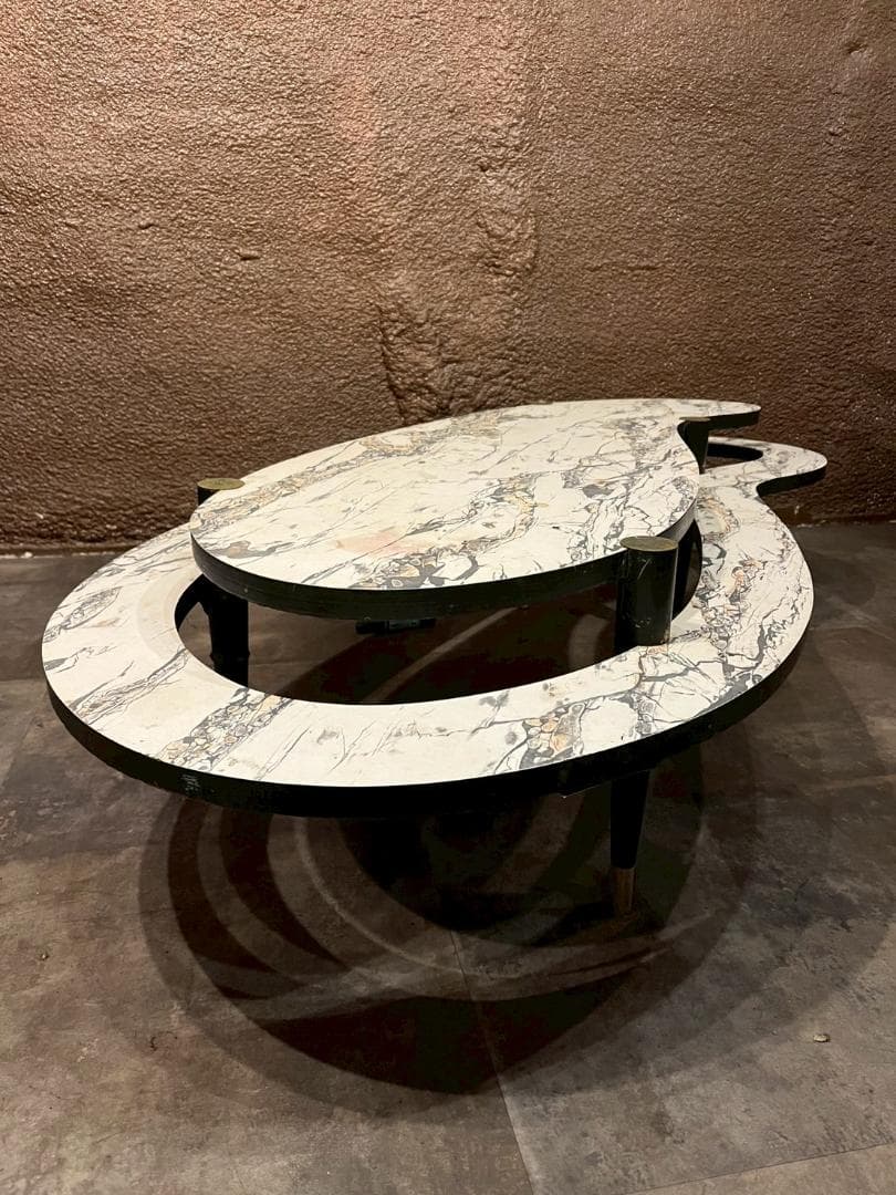 50s ミッドセンチュリー マーブル柄 コーヒーテーブル ローテーブル